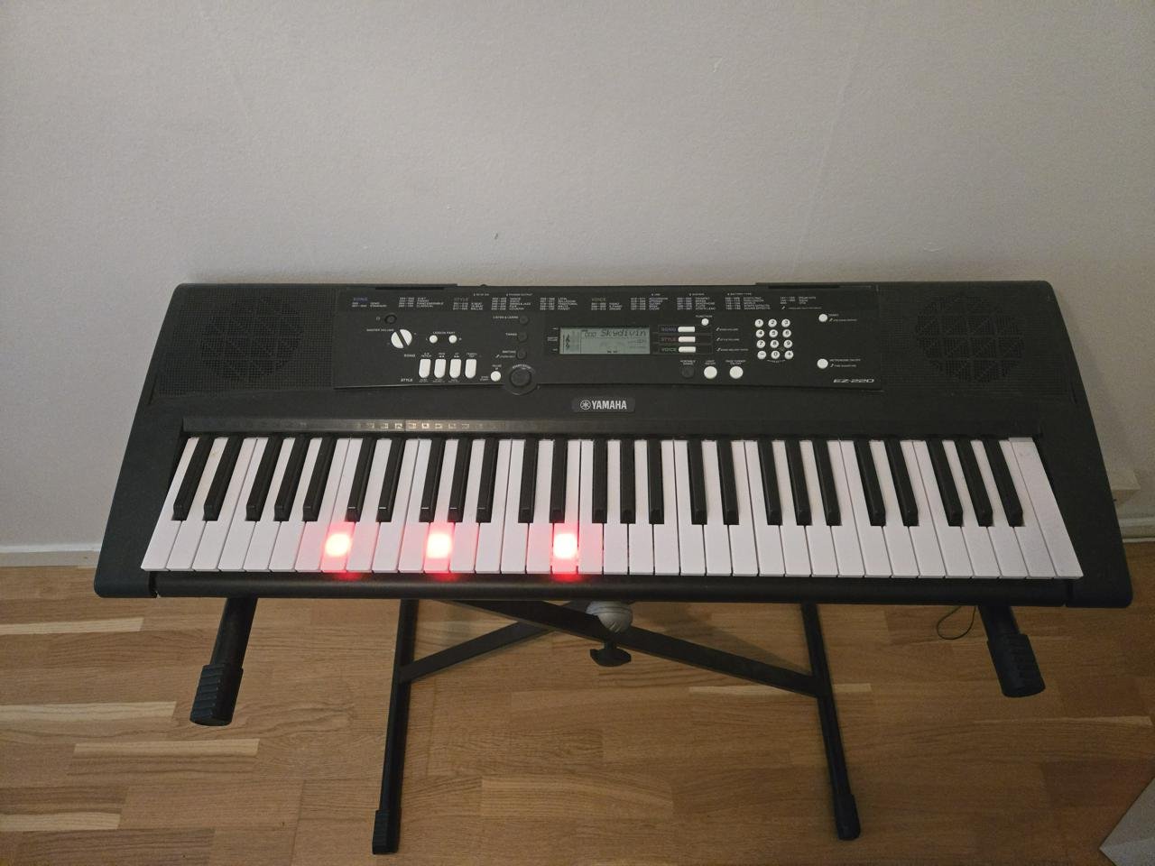Yamaha EZ-220 med belysta tan...