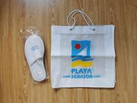 Nya badtofflor & väska