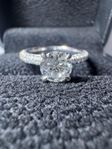 Diamantring 1.04ct CVD Diamant D Färg & VVS2 Kvalité 14K