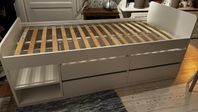 IKEA Släkt - Sängstomme m förvaring+ribbotten, vit