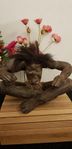 Afrikansk antik trä man skulptur 23x23x20 cm