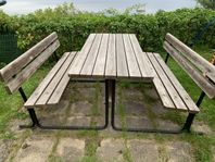 bänkbord med ryggstöd, picknickbord