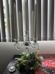 femarmad kandelaber ljusstake i glas 