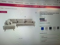 Copenhagen 4-sits Vänstervänd L-formad Schäslong  Manches