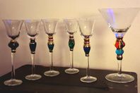 5 läckra shotglas från Nordal + cocktailglas okänt märke