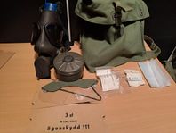 Gasmask M51 inkl väska, tillbehör