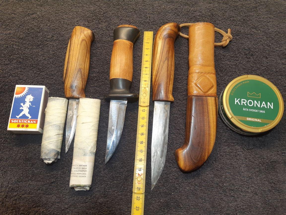 3 HANDGJORDA FINA KNIVAR.
