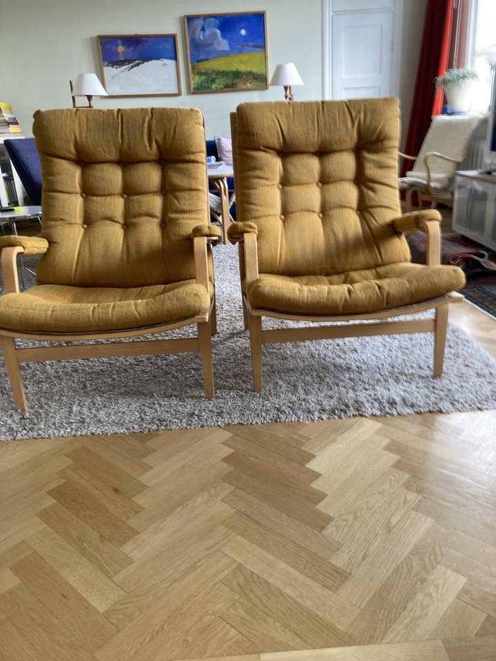 2 Bruno Mathsson fåtöljer Ingrid