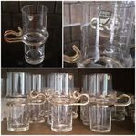 Exklusiva Orrefors - GLAS med mässinghandtag 6 st.