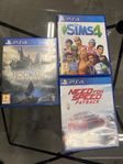 ps4 spel, sims 4, hogwartslegacy , need for speed