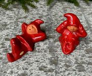 Nittsjö Keramik - Vintage - 2st Tomtenissar / Tomtar.