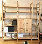 Ivar bokhylla med skåp, 219x50x226 cm