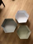 Hexagonhyllor 3st