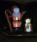 Juldekorationer, uppblåsbar Tomte och Ren