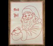 Vacker handbroderad väggbonad - God Jul