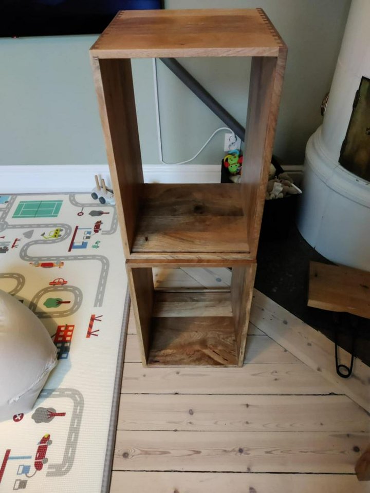 2 st mater box mangoträ hyllor