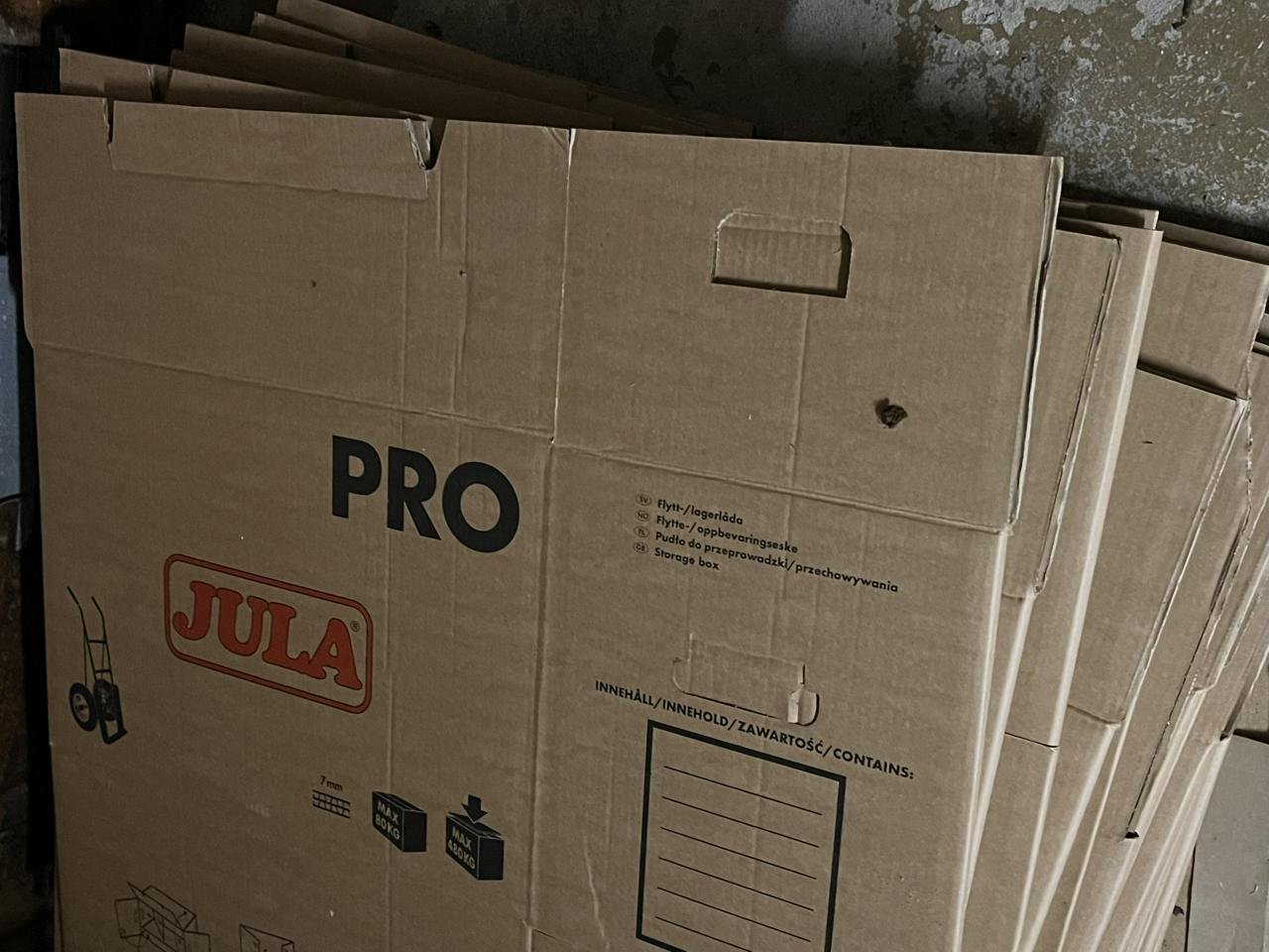 16 st flyttkartonger Jula PRO