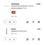 Ikea garderobsbelysning Trådfri Översidan Norrfly Musik