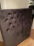 Mörkgrå sänggavel sammet 120 cm