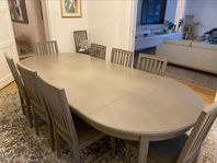 Englesson Stockholm matbord och Leksand stolar