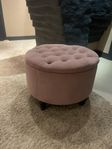 Pall rund sittpuff gammeldags rosa