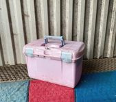 Ryktlåda ljusrosa ryttare häst tävlingsryktlåda