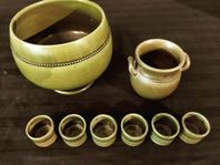 Höganäs produkter, 6 äggkoppar, 1 litet krus, 1 stor skå