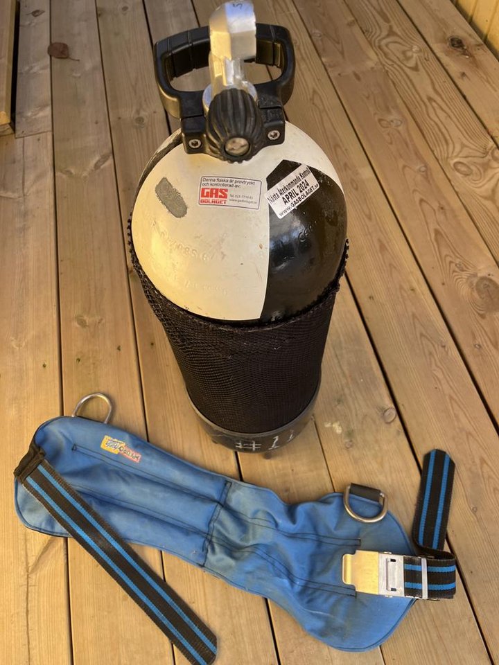 Dykflaska, viktbälte 