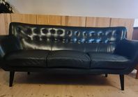 Svarta skinnsoffor retro